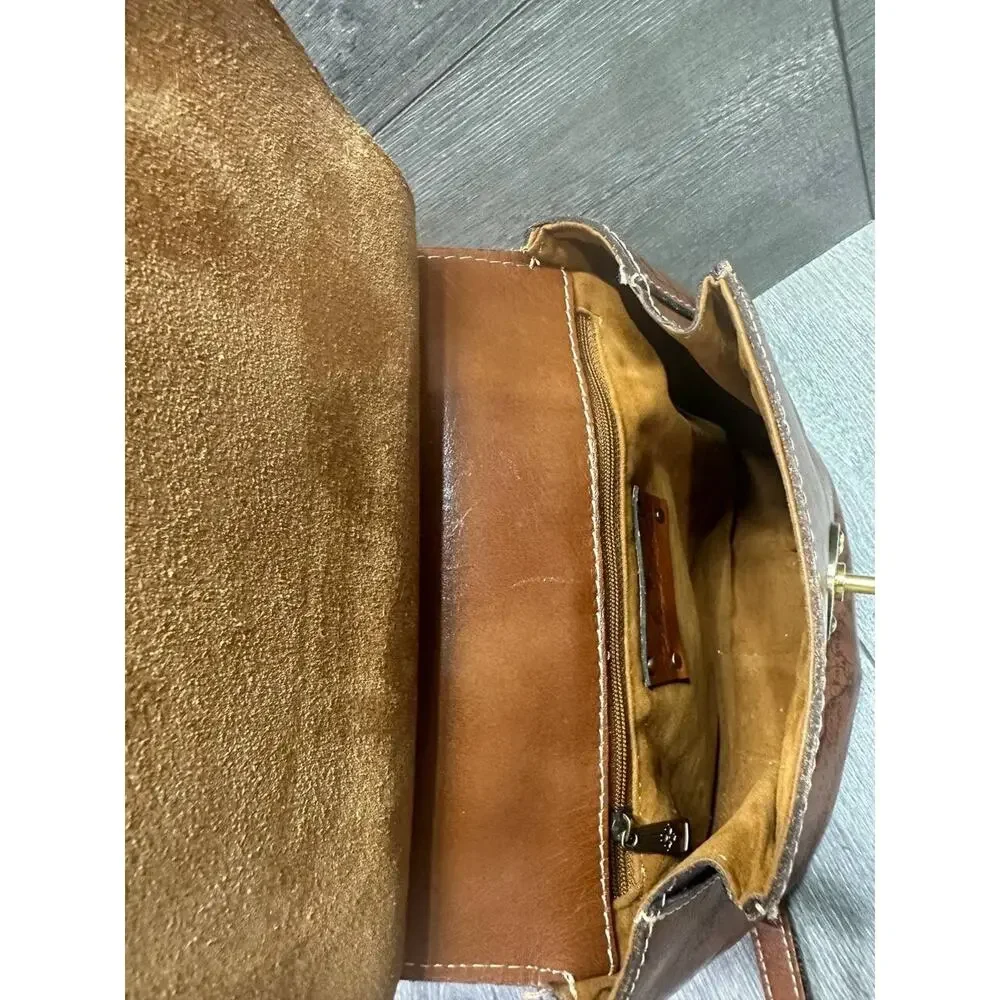 Patricia Nash Leather Veneto Crossbody Bag Signature Map Brown B000579